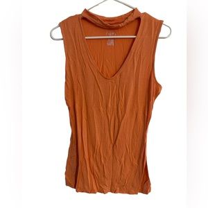 High neck open chest top